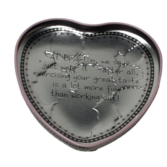 Brighton Heart Shaped Candy Tin Jewelry Packaging Gift Trinket Box 3.5"  (Empty) - Picture 4 of 9